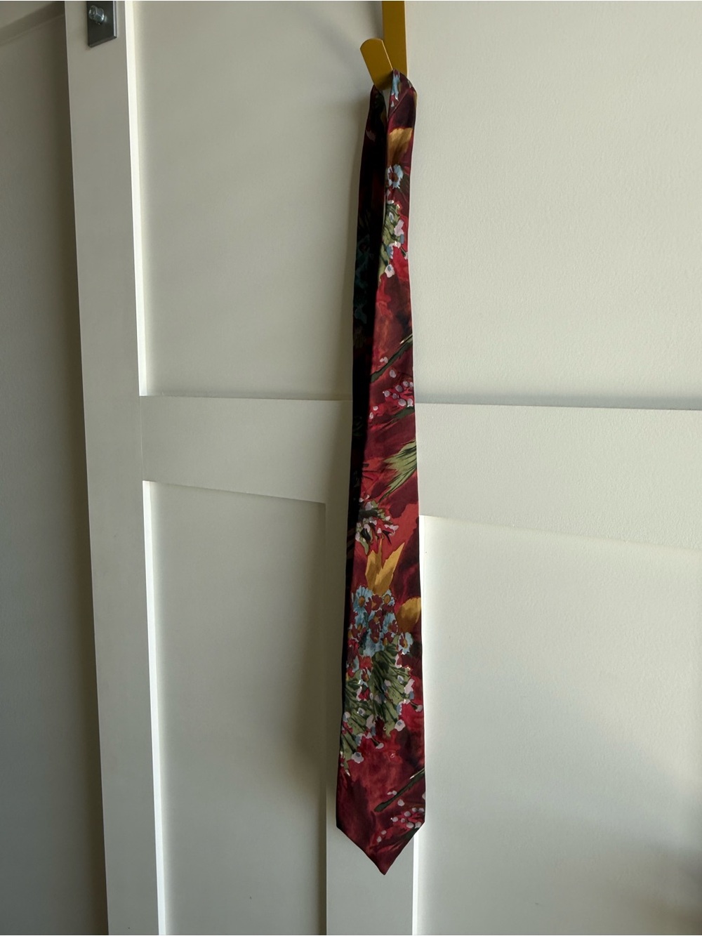 Pierre Cardin Burgundy Floral Tie with Yellow & Green Accents